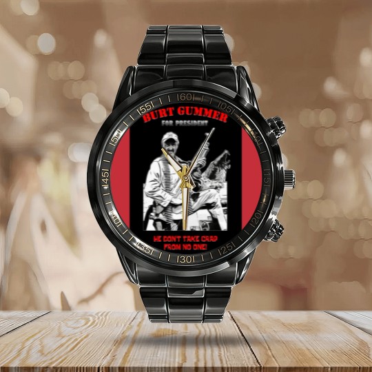 Discover Burt Gummer For President - Gummer For President - Calendar Steel Band Watch