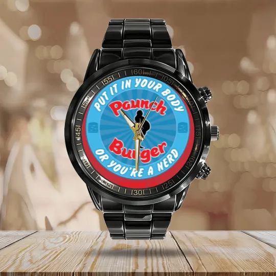 Discover Paunch Burger Calendar Steel Band Watch