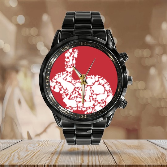Discover Love rabbit kid Calendar Steel Band Watch Calendar Steel Band Watch