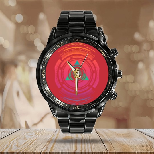 Discover Techno summer sunrise vibes Calendar Steel Band Watch
