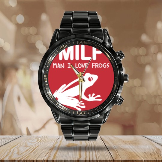 Discover man i love frogs - Man I Love Frogs - Calendar Steel Band Watch
