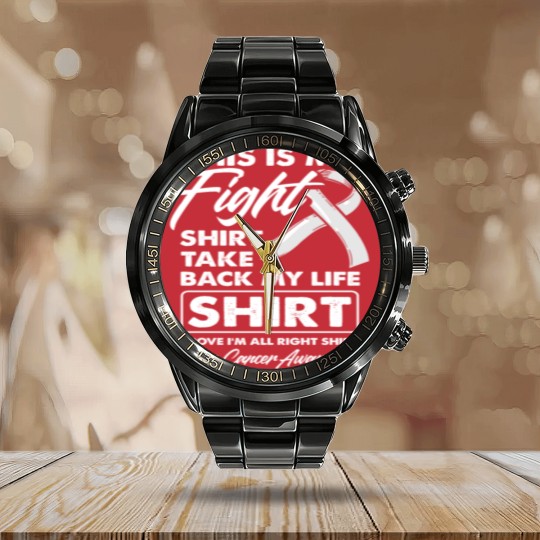 Discover My Fight Calendar Steel Band Watch Fighter Lung Cancer Awareness Calendar Steel Band Watch