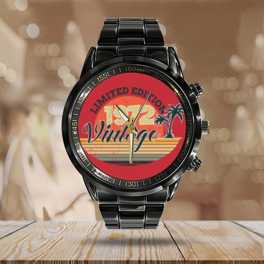 Discover 50 Years Old Vintage 1972  50th Calendar Steel Band Watch