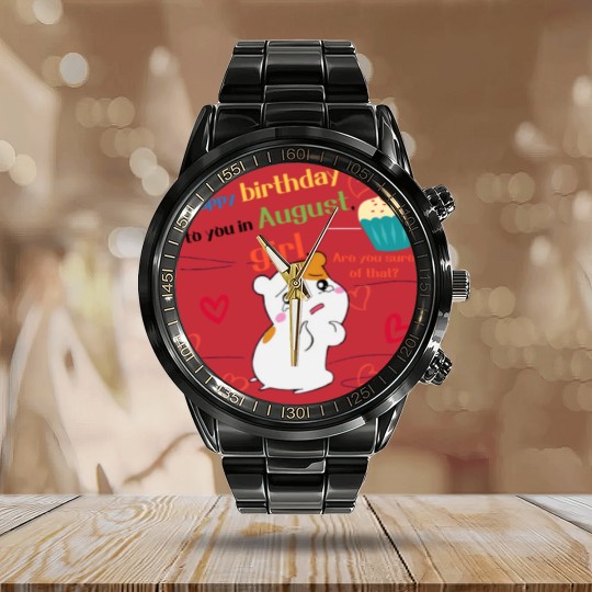 Discover august birthday Calendar Steel Band Watch