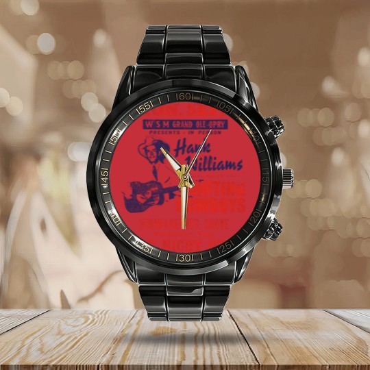 Discover Hank Williams Concert Poster, distressed - Hank Williams - Calendar Steel Band Watch