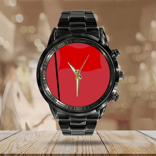 Discover red flag Calendar Steel Band Watch