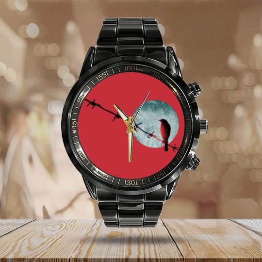 Discover Leonard Cohen - Bird On A Wire (ii) - Leonard Cohen - Calendar Steel Band Watch