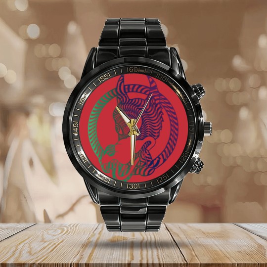 Discover Jerry Garcia Wolf guitar Dead Calendar Steel Band Watch