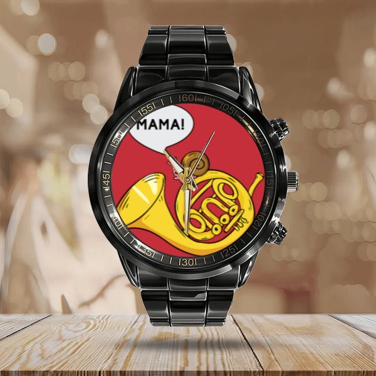 Discover Snail French Horn Shell Pun Musician Gift Calendar Steel Band Watch