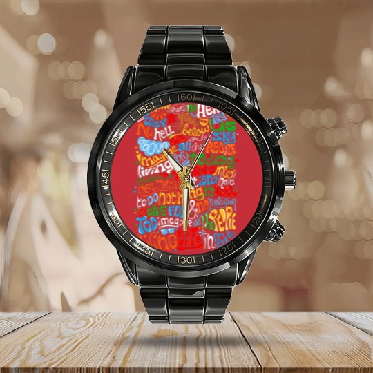 Discover Lennon Imagine Quote Calendar Steel Band Watch