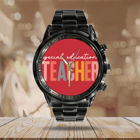 Discover Special Education Teacher Calendar Steel Band Watch