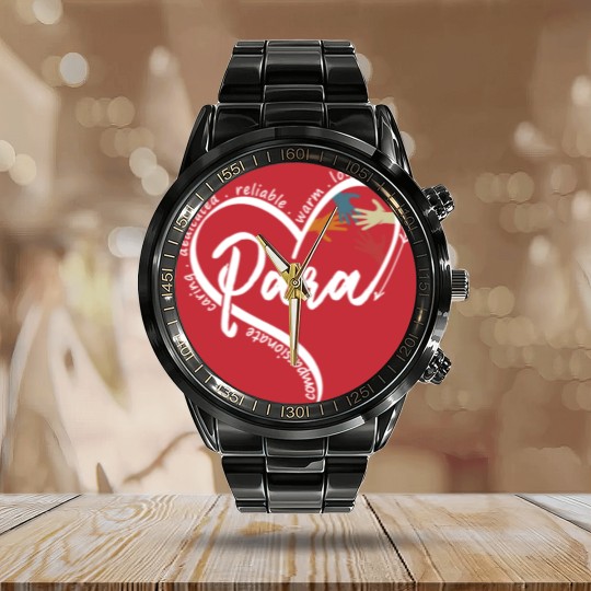 Discover Para Heart Paraprofessional Educator Paraeducator Calendar Steel Band Watch