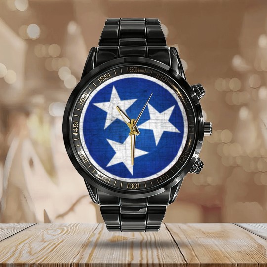 Discover Tennesse State Flag Calendar Steel Band Watch