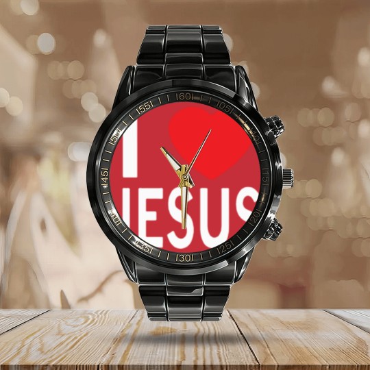 Discover I LOVE JESUS Calendar Steel Band Watch