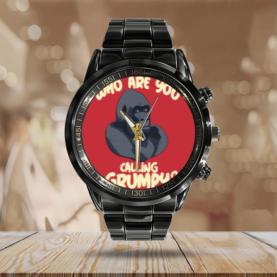 Discover grumpy gorilla monkey fear angry angry strong Calendar Steel Band Watch