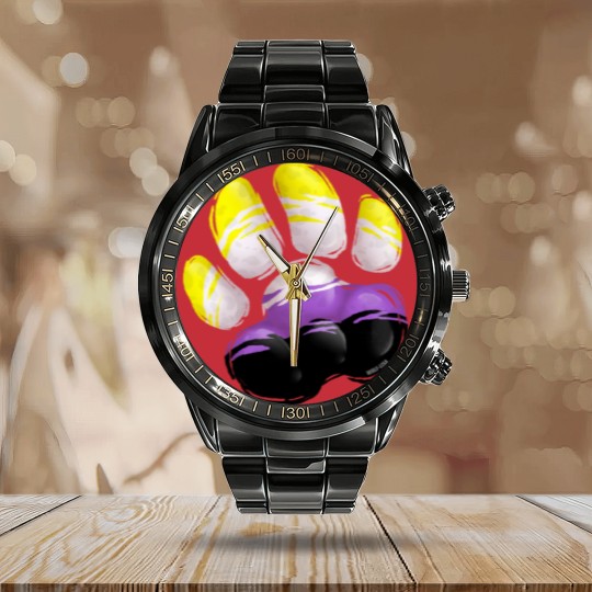 Discover Non Binary - Wolf Paw Calendar Steel Band Watch