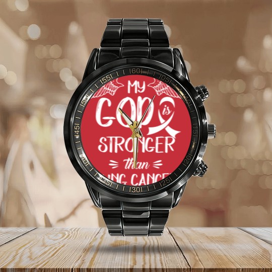 Discover LUNG CANCER Calendar Steel Band Watch