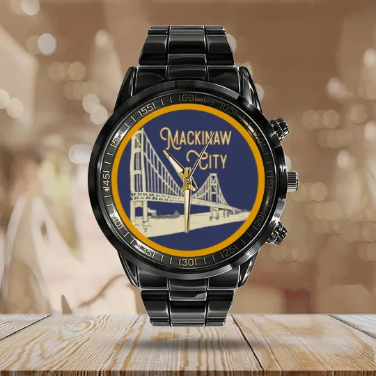 Discover Mackinaw City Decal - Mackinaw City - Calendar Steel Band Watch