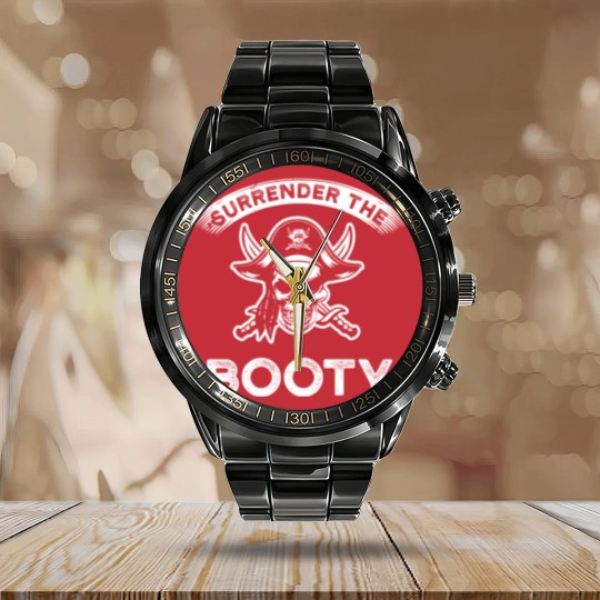 Discover Pirate - Surrender The Booty Calendar Steel Band Watch