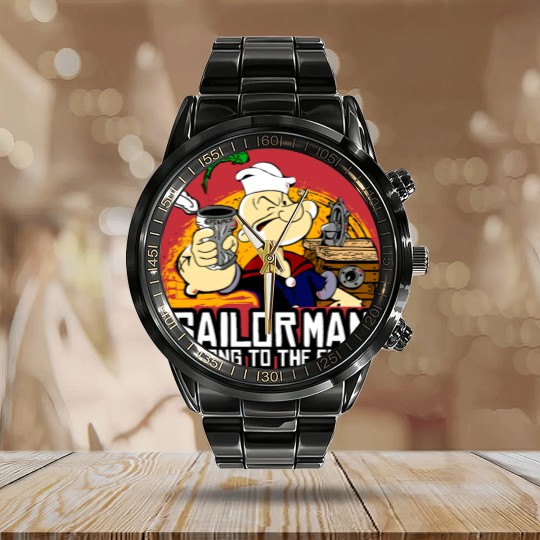 Discover SAILOR MAN REDEMPTION - Popeye - Calendar Steel Band Watch