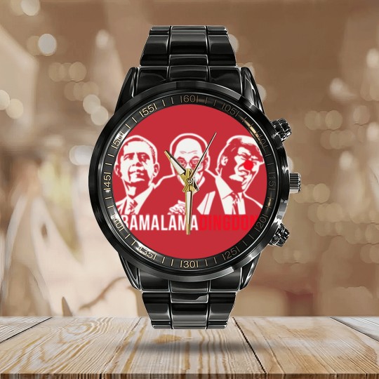 Discover Obama Lama Ding Dong Calendar Steel Band Watch