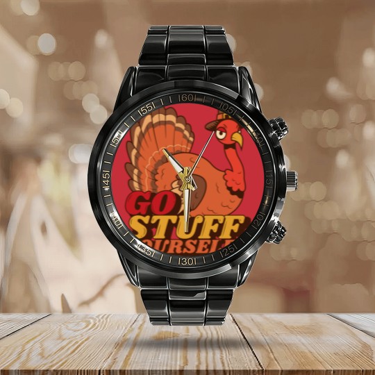 Discover Funny Thanksgiving Gifts - Thanksgiving - Calendar Steel Band Watch