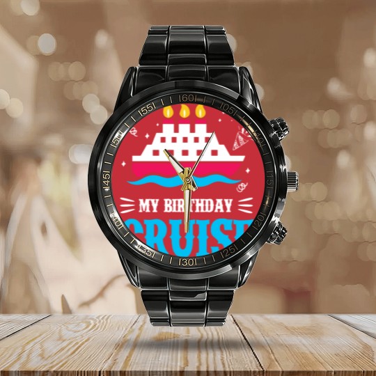Discover Birthday Cruise Cruising Cruise Ship Holiday Calendar Steel Band Watch