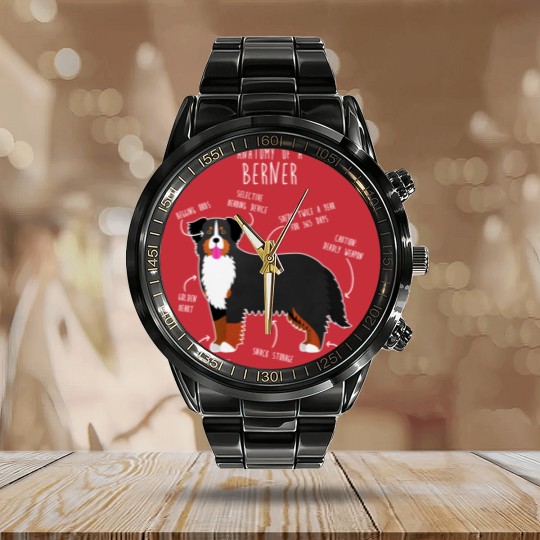 Discover Bernese Mountain Dog Anatomy - Bernese Mountain Dog - Calendar Steel Band Watch