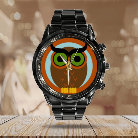 Discover 70s Style Owl - 70s - Calendar Steel Band Watch