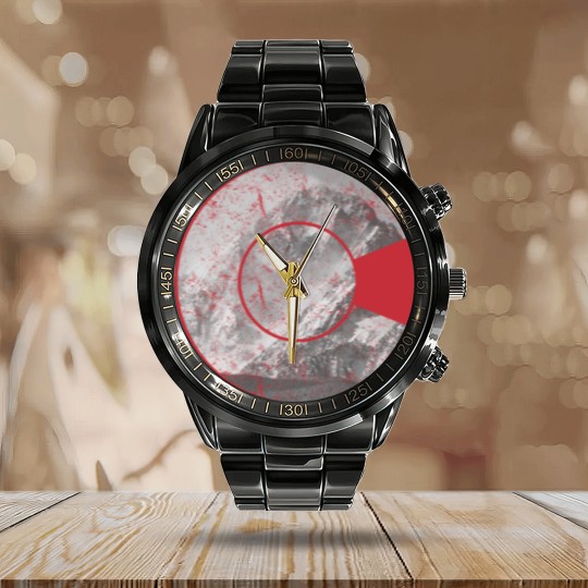 Discover Colorado State Flag Logo Rocky Mountain Calendar Steel Band Watch