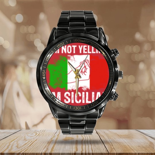 Discover Sicilian not yelling funny Italian Calendar Steel Band Watch Calendar Steel Band Watch