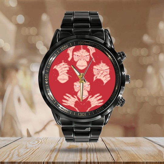 Discover Monkey Cover Face Awesome Gorilla Queen Band Calendar Steel Band Watch