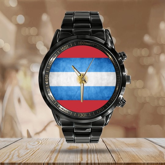 Discover Flag of Argentina Calendar Steel Band Watch