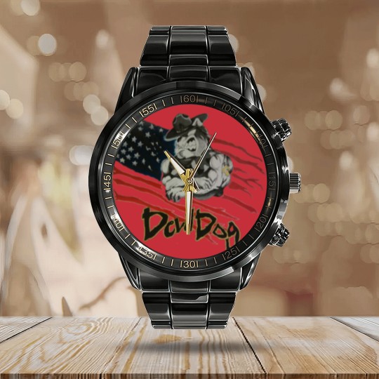 Discover Devil Dog Calendar Steel Band Watch