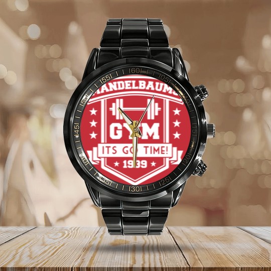 Discover Mandelbaums Gym - Seinfeld - Calendar Steel Band Watch