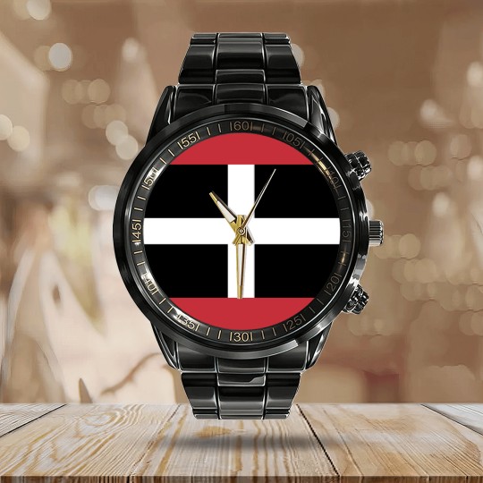 Discover Flag of Cornwall (United Kingdom) - Flag - Calendar Steel Band Watch