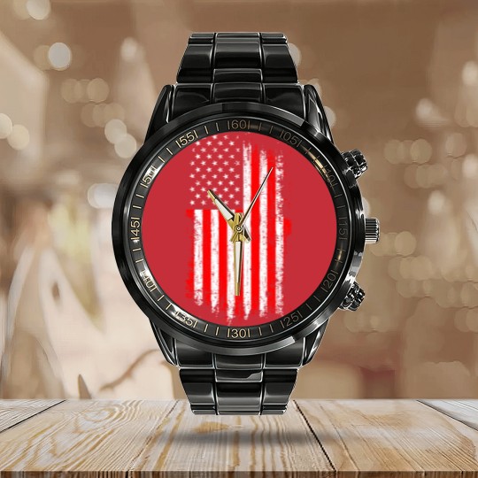 Discover American flag Calendar Steel Band Watch
