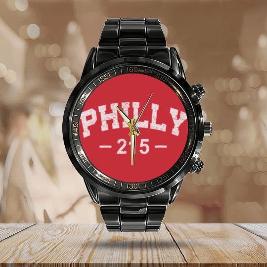 Discover Philly 215 T Retro Vintage Gift Men Women Kids Calendar Steel Band Watch