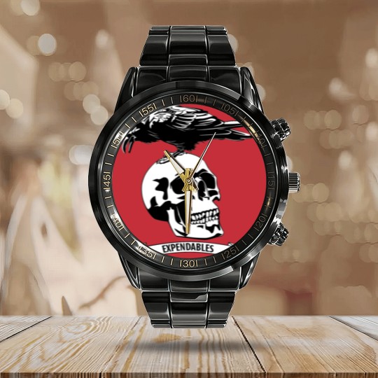 Discover Expendables Calendar Steel Band Watch