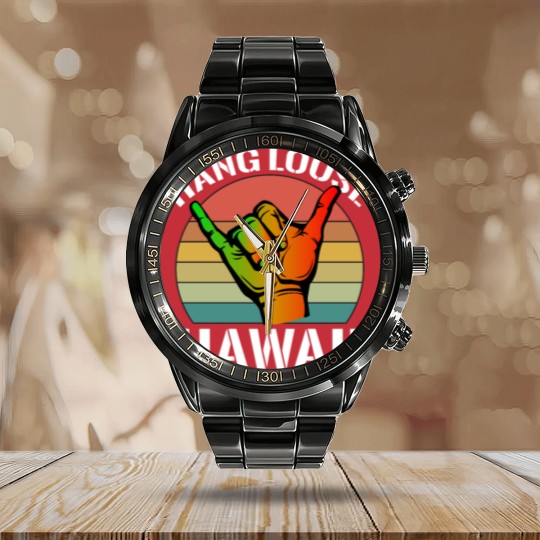 Discover Shaka Rasta Aloha Vintage Hang Loose hawaii gifts Calendar Steel Band Watch