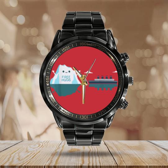 Discover Retro Funny Titanic Cruise Ship Iceberg 1912 Cruis Calendar Steel Band Watch
