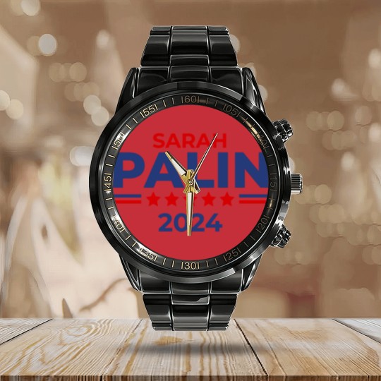 Discover Sarah Palin Alaska Governor Republican For Preside Calendar Steel Band Watch