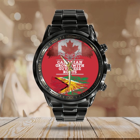 Discover Canadian Grown With Guyanese Roots - Gift for Guyanese With Roots From Guyana - Guyanese - Calendar Steel Band Watch