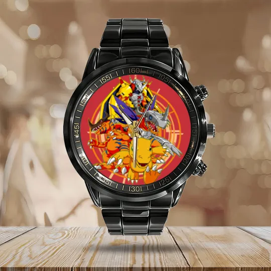 Discover Agumon Evolution - Digimon - Calendar Steel Band Watch