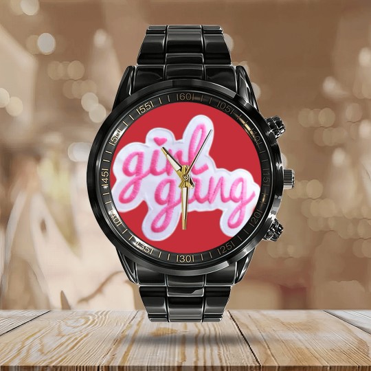 Discover Girl Gang Patch Calendar Steel Band Watch