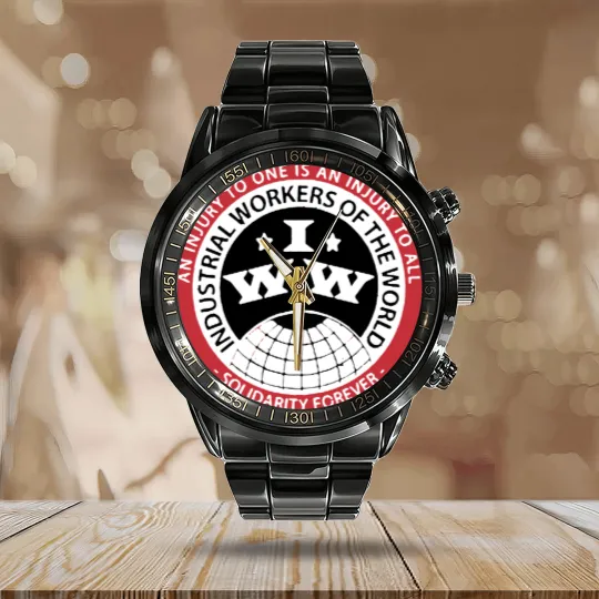 Discover Industrial Workers - Anarchist - Calendar Steel Band Watch