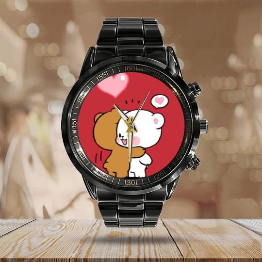 Discover Milk And Mocha Bears Classic Calendar Steel Band Watch Calendar Steel Band Watch
