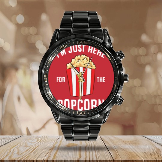 Discover Just Here For The Popcorn Cinema Watching Movies Calendar Steel Band Watch