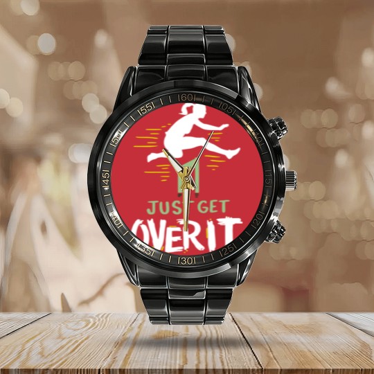 Discover Hurdler Just Get Over It Hurdles Gift Calendar Steel Band Watch