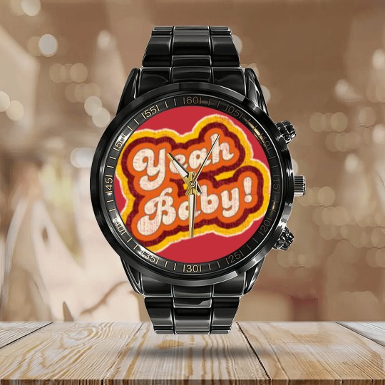 Discover "Yeah Baby!" Vintage 1970s Slang - Yeah Baby - Calendar Steel Band Watch